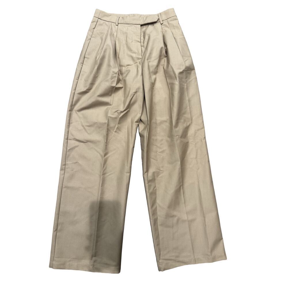 Commense Dress Pants Womens Medium Beige Polyester Pleated Business NWT